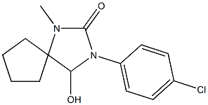 1-Methyl-4-hydroxy-3-(4-chlorophenyl)-1,3-diazaspiro[4.4]nonan-2-one 구조식 이미지