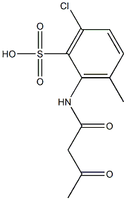 2-(Acetoacetylamino)-6-chloro-3-methylbenzenesulfonic acid 구조식 이미지