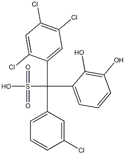 (3-Chlorophenyl)(2,4,5-trichlorophenyl)(2,3-dihydroxyphenyl)methanesulfonic acid 구조식 이미지