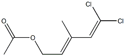 Acetic acid 5,5-dichloro-3-methyl-2,4-pentadienyl ester 구조식 이미지