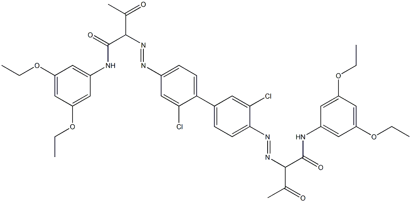 4,4'-Bis[[1-(3,5-diethoxyphenylamino)-1,3-dioxobutan-2-yl]azo]-2,3'-dichloro-1,1'-biphenyl Structure