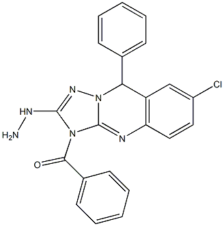 7-Chloro-3,9-dihydro-2-hydrazino-3-benzoyl-9-phenyl[1,2,4]triazolo[5,1-b]quinazoline 구조식 이미지