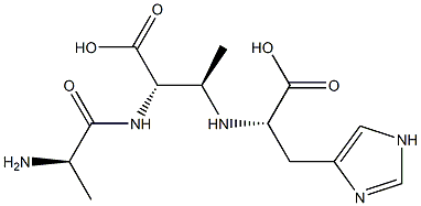 (2S,3R)-2-[(D-Alanyl)amino]-3-[[(1S)-2-(1H-imidazol-4-yl)-1-carboxyethyl]amino]butyric acid Structure
