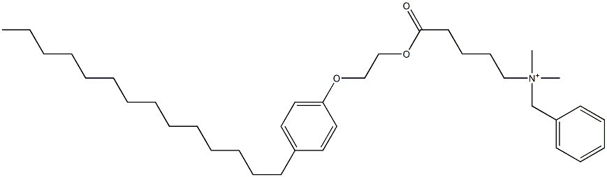 N,N-Dimethyl-N-benzyl-N-[4-[[2-(4-tetradecylphenyloxy)ethyl]oxycarbonyl]butyl]aminium 구조식 이미지