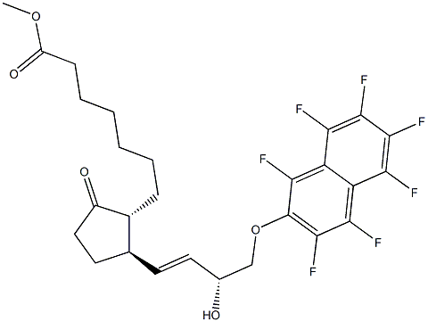 (13E,15R)-15-Hydroxy-9-oxo-16-(heptafluoro-2-naphtyloxy)-17,18,19,20-tetranorprost-13-en-1-oic acid methyl ester 구조식 이미지