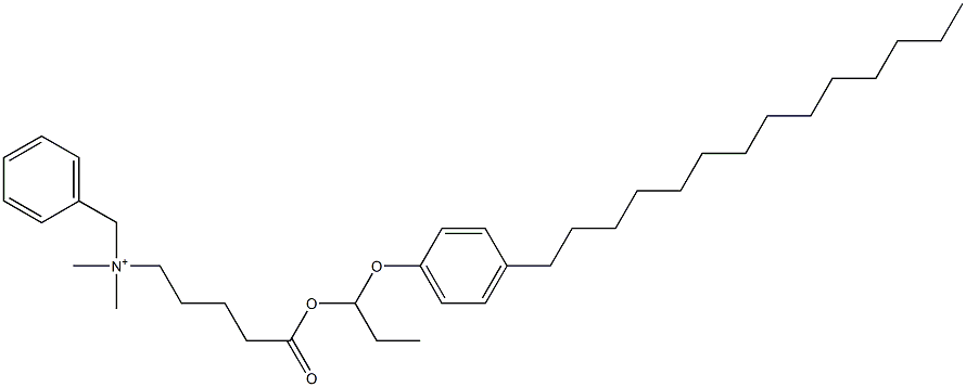 N,N-Dimethyl-N-benzyl-N-[4-[[1-(4-tetradecylphenyloxy)propyl]oxycarbonyl]butyl]aminium Structure