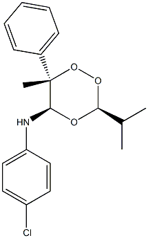 (3S,5R,6S)-3-Isopropyl-5-(4-chlorophenylamino)-6-methyl-6-phenyl-1,2,4-trioxane 구조식 이미지