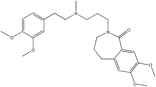 2,3,4,5-Tetrahydro-7,8-dimethoxy-2-[3-[N-methyl-2-(3,4-dimethoxyphenyl)ethylamino]propyl]-1H-2-benzazepin-1-one 구조식 이미지