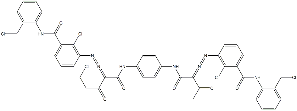 3,3'-[2-(Chloromethyl)-1,4-phenylenebis[iminocarbonyl(acetylmethylene)azo]]bis[N-[2-(chloromethyl)phenyl]-2-chlorobenzamide] Structure