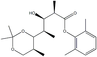 (2R,3R,4R)-3-Hydroxy-2-methyl-4-[(4R,5S)-2,2,5-trimethyl-1,3-dioxan-4-yl]valeric acid 2,6-dimethylphenyl ester 구조식 이미지