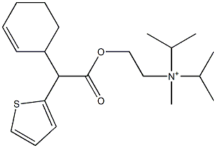 N-Isopropyl-N-methyl-N-[2-[(2-cyclohexenyl)(2-thienyl)acetoxy]ethyl]-2-propanaminium 구조식 이미지