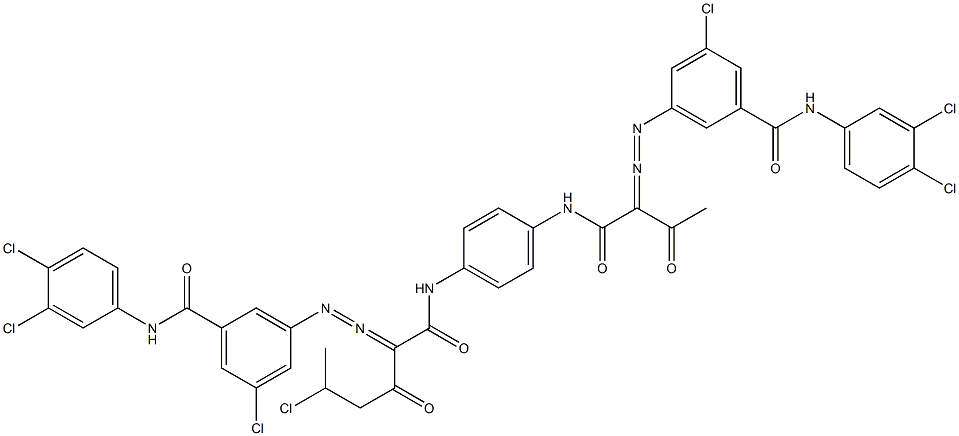 3,3'-[2-(1-Chloroethyl)-1,4-phenylenebis[iminocarbonyl(acetylmethylene)azo]]bis[N-(3,4-dichlorophenyl)-5-chlorobenzamide] Structure