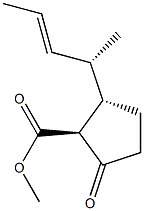 (2S,3S)-2-(Methoxycarbonyl)-3-[(1S)-1-methyl-2-butenyl]cyclopentanone 구조식 이미지