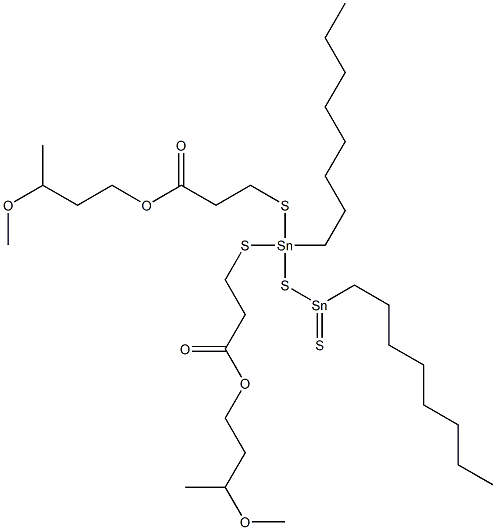 11,11-Bis[[2-(3-methoxybutoxycarbonyl)ethyl]thio]-9,11-distanna-10-thianonadecane-9-thione Structure