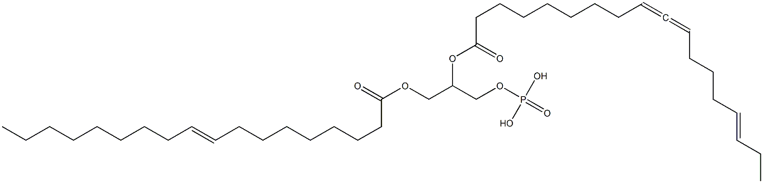 1-O-(9-Octadecenoyl)-2-O-(1-oxo-9,10,15-octadecatrien-1-yl)-glycerol-3-phosphoric acid 구조식 이미지