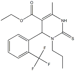 1,2,3,4-Tetrahydro-6-methyl-2-thioxo-4-(2-trifluoromethylphenyl)-3-propylpyrimidine-5-carboxylic acid ethyl ester 구조식 이미지