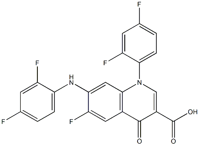 6-Fluoro-1-(2,4-difluorophenyl)-7-[(2,4-difluorophenyl)amino]-1,4-dihydro-4-oxoquinoline-3-carboxylic acid 구조식 이미지