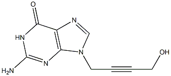 9-(4-Hydroxy-2-butynyl)-2-amino-1,9-dihydro-6H-purin-6-one 구조식 이미지