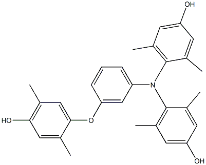 N,N-Bis(4-hydroxy-2,6-dimethylphenyl)-3-(4-hydroxy-2,5-dimethylphenoxy)benzenamine 구조식 이미지