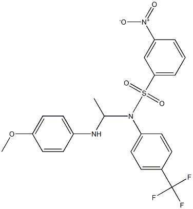 N-[1-[(4-Methoxyphenyl)amino]ethyl]-N-(4-(trifluoromethyl)phenyl)-3-nitrobenzenesulfonamide 구조식 이미지