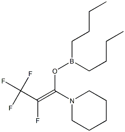 Dibutylborinic acid (E)-1-(1-piperidinyl)-2,3,3,3-tetrafluoro-1-propenyl ester 구조식 이미지