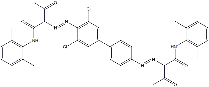 4,4'-Bis[[1-(2,6-dimethylphenylamino)-1,3-dioxobutan-2-yl]azo]-3,5-dichloro-1,1'-biphenyl Structure