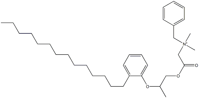 N,N-Dimethyl-N-benzyl-N-[[[2-(2-tetradecylphenyloxy)propyl]oxycarbonyl]methyl]aminium Structure