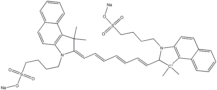2-[7-[[2,3-Dihydro-1,1-dimethyl-3-[4-[(sodiooxy)sulfonyl]butyl]-1H-benz[e]indol]-2-ylidene]-1,3,5-heptatrienyl]-1,1-dimethyl-3-[4-[(sodiooxy)sulfonyl]butyl]-1H-benz[e]indol-1-ium Structure