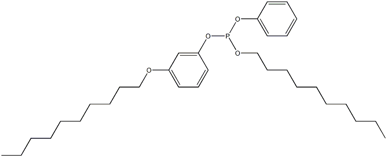Phosphorous acid 5-(decyloxy)decyldiphenyl ester Structure