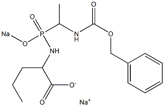 2-[[[1-[(Benzyloxycarbonyl)amino]ethyl][sodiooxy]phosphinyl]amino]valeric acid sodium salt 구조식 이미지