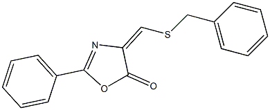 4-Benzylthiomethylene-2-phenyloxazol-5(4H)-one 구조식 이미지