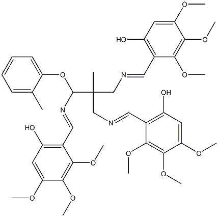 N,N',N''-[2-Benzyloxyethylidynetris(methylene)]tris(6-hydroxy-2,3,4-trimethoxybenzenemethanimine) Structure