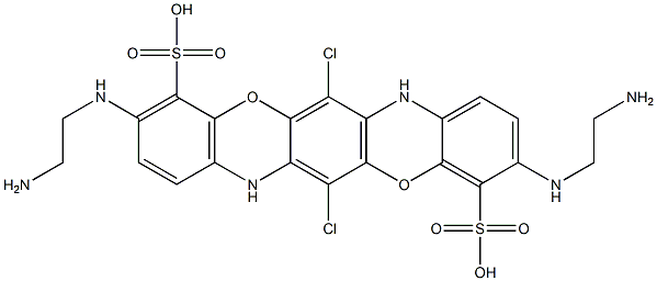 3,10-Bis[(2-aminoethyl)amino]-6,13-dichloro-5,12-dioxa-7,14-diazapentacene-4,11-disulfonic acid Structure