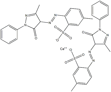 Bis[5-methyl-2-[(4,5-dihydro-3-methyl-5-oxo-1-phenyl-1H-pyrazol)-4-ylazo]benzenesulfonic acid]calcium salt Structure