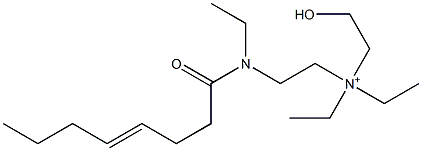2-[N-Ethyl-N-(4-octenoyl)amino]-N,N-diethyl-N-(2-hydroxyethyl)ethanaminium 구조식 이미지