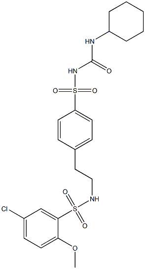 1-[[p-[2-[(5-Chloro-2-methoxyphenylsulfonyl)amino]ethyl]phenyl]sulfonyl]-3-cyclohexylurea Structure