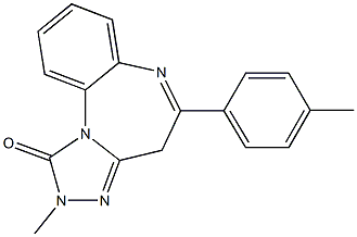 2,4-Dihydro-2-methyl-5-(4-methylphenyl)-1H-[1,2,4]triazolo[4,3-a][1,5]benzodiazepin-1-one 구조식 이미지