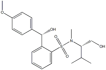 N-Methyl-N-[(2S)-3-methyl-1-hydroxybutan-2-yl]-2-[(S)-hydroxy(4-methoxyphenyl)methyl]benzenesulfonamide 구조식 이미지