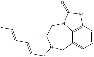 4,5,6,7-Tetrahydro-5-methyl-6-[(2E,4E)-2,4-hexadienyl]imidazo[4,5,1-jk][1,4]benzodiazepin-2(1H)-one 구조식 이미지