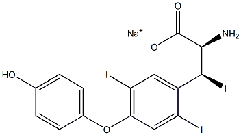 (2R,3S)-2-Amino-3-[4-(4-hydroxyphenoxy)-2,5-diiodophenyl]-3-iodopropanoic acid sodium salt 구조식 이미지