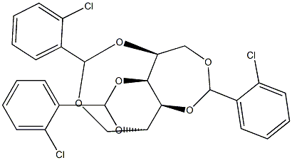 1-O,5-O:2-O,4-O:3-O,6-O-Tris(2-chlorobenzylidene)-L-glucitol Structure