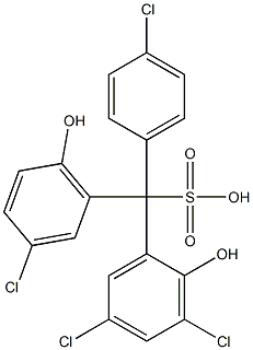 (4-Chlorophenyl)(3-chloro-6-hydroxyphenyl)(3,5-dichloro-2-hydroxyphenyl)methanesulfonic acid 구조식 이미지