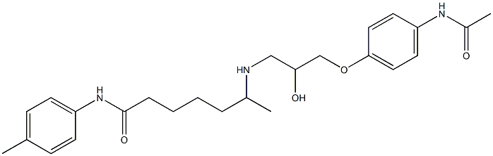 6-[3-(4-Acetylaminophenoxy)-2-hydroxypropylamino]-N-(4-methylphenyl)heptanamide 구조식 이미지