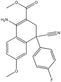 1-Amino-4-cyano-3,4-dihydro-6-methoxy-4-(4-fluorophenyl)naphthalene-2-carboxylic acid methyl ester Structure