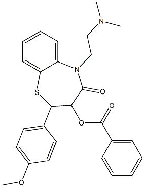 5-[2-(Dimethylamino)ethyl]-3-(benzoyloxy)-2,3-dihydro-2-(4-methoxyphenyl)-1,5-benzothiazepin-4(5H)-one Structure