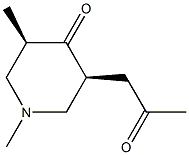 (3R,5S)-1,3-Dimethyl-5-(2-oxopropyl)piperidin-4-one 구조식 이미지