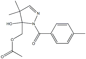 Acetic acid [[2-(4-methylbenzoyl)-4,4-dimethyl-3,4-dihydro-3-hydroxy-2H-pyrazol]-3-yl]methyl ester Structure