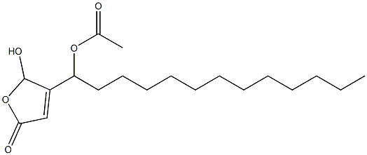 Acetic acid 1-[(2,5-dihydro-2-hydroxy-5-oxofuran)-3-yl]tridecyl ester Structure
