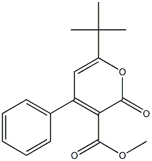 6-(1,1-Dimethylethyl)-4-phenyl-2-oxo-2H-pyran-3-carboxylic acid methyl ester 구조식 이미지