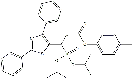 Thiocarbonic acid O-[(2,4-diphenylthiazol-5-yl)[bis(isopropyloxy)phosphinyl]methyl]O-(4-methylphenyl) ester Structure